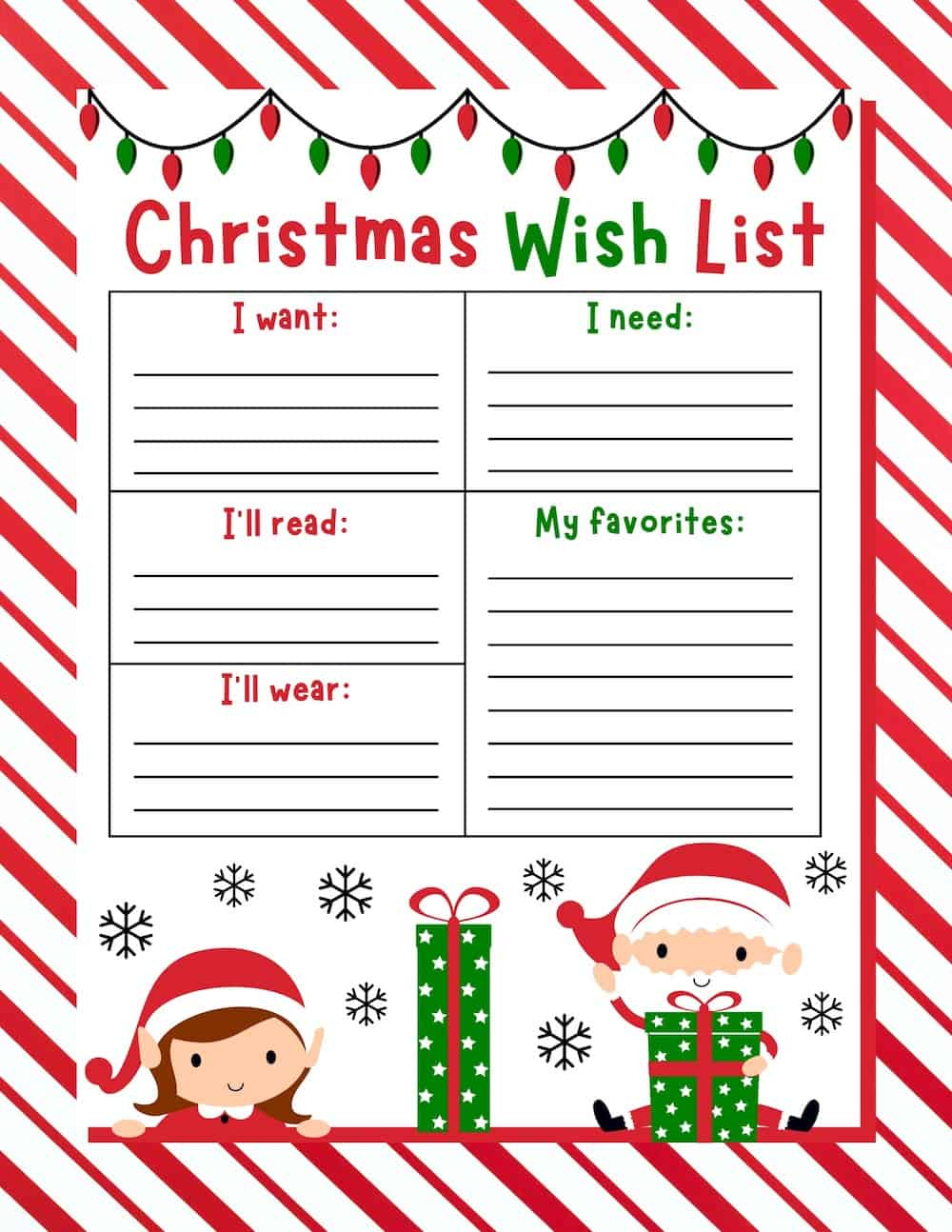 10 Free Christmas Wish List Printables For Kids - Prudent Penny for Printable Christmas Wish List Free