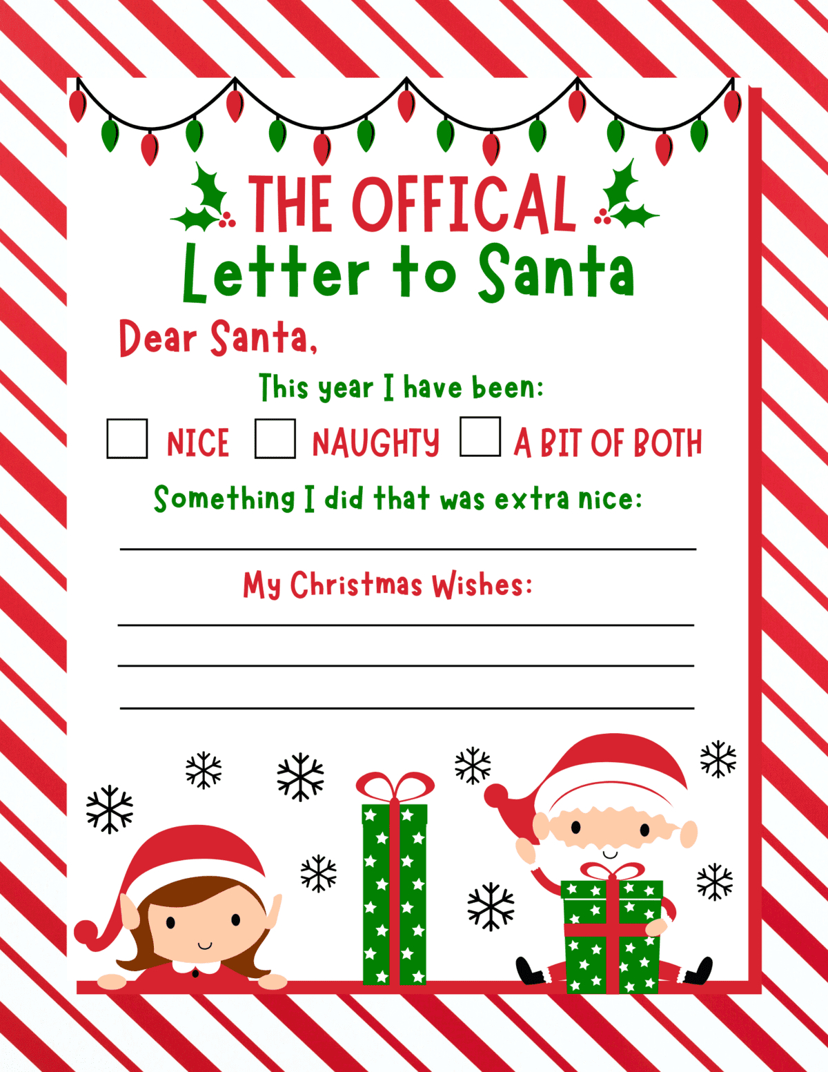 10 Free Printable Letters To Santa Templates - Prudent Penny Pincher pertaining to Letter to Santa Free Printable