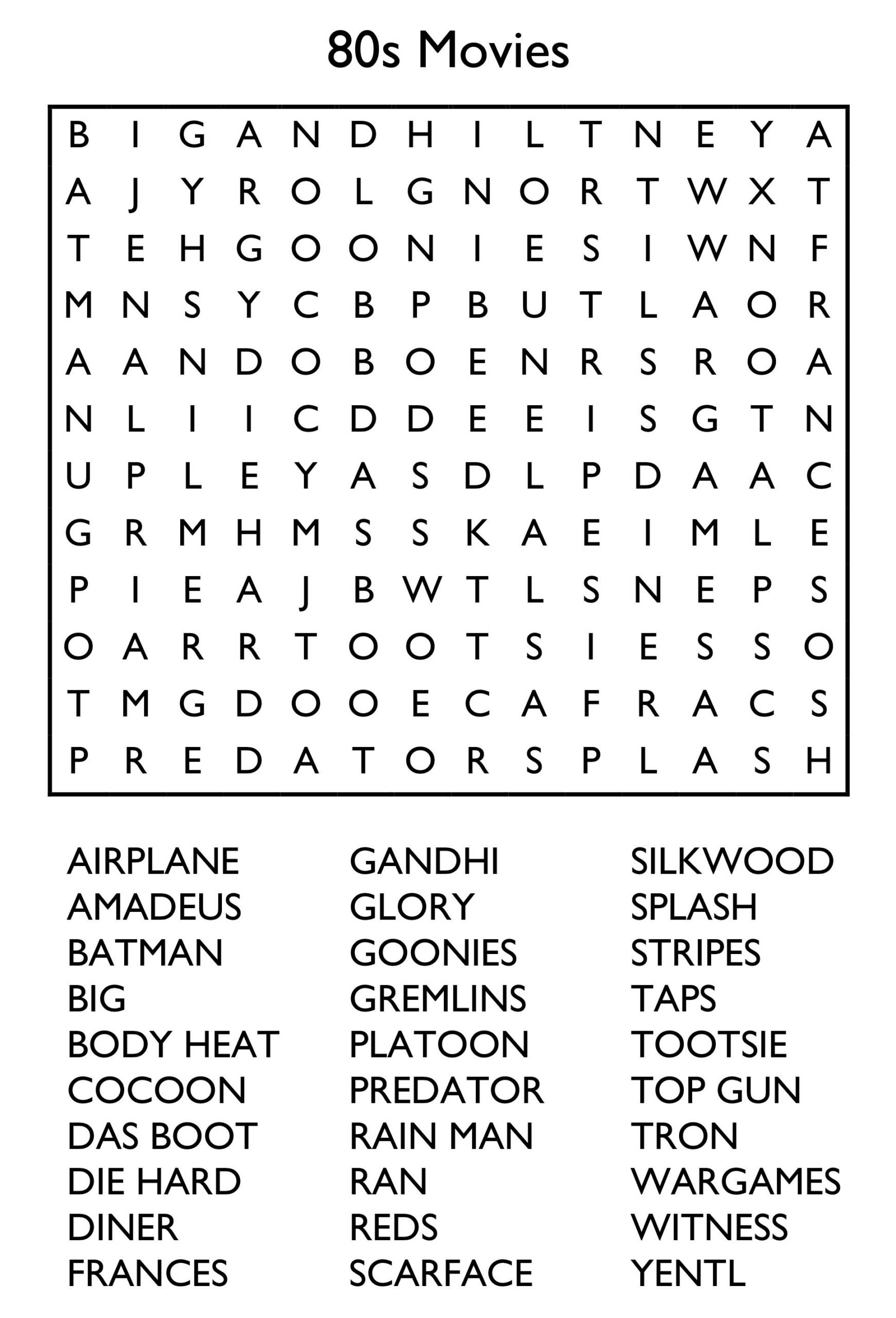 10 Free Printable Word Search Puzzles inside Free Printable Word Searches Large Print