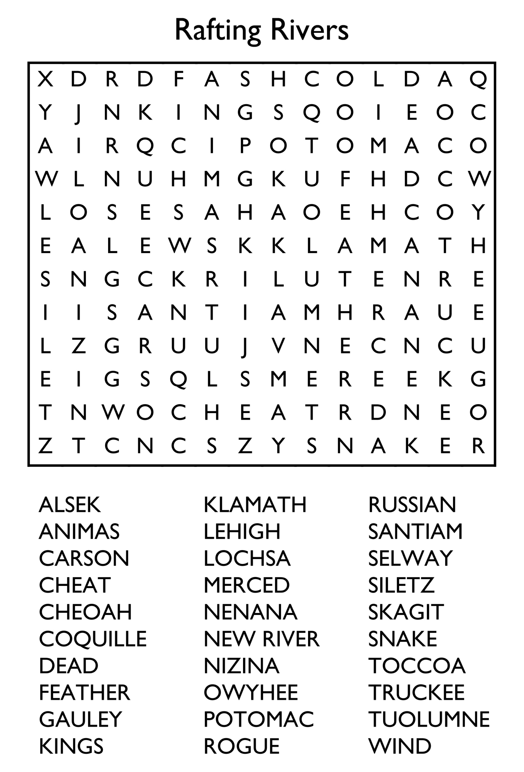 10 Free Printable Word Search Puzzles pertaining to Printable Large Print Word Search Puzzles