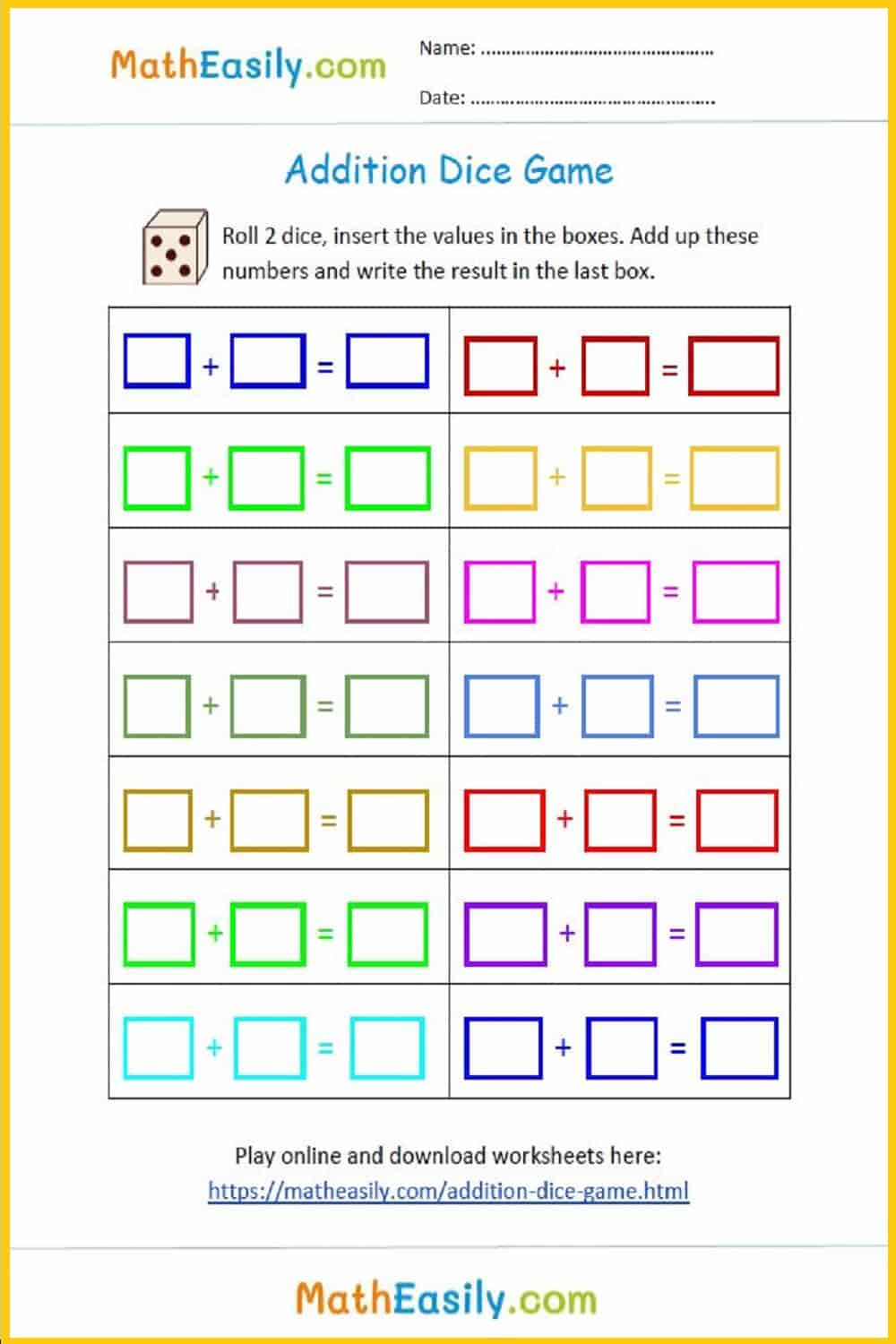 100+ Free Math Games For Kindergarten Online + Printable in Printable Math Games For Kindergarten