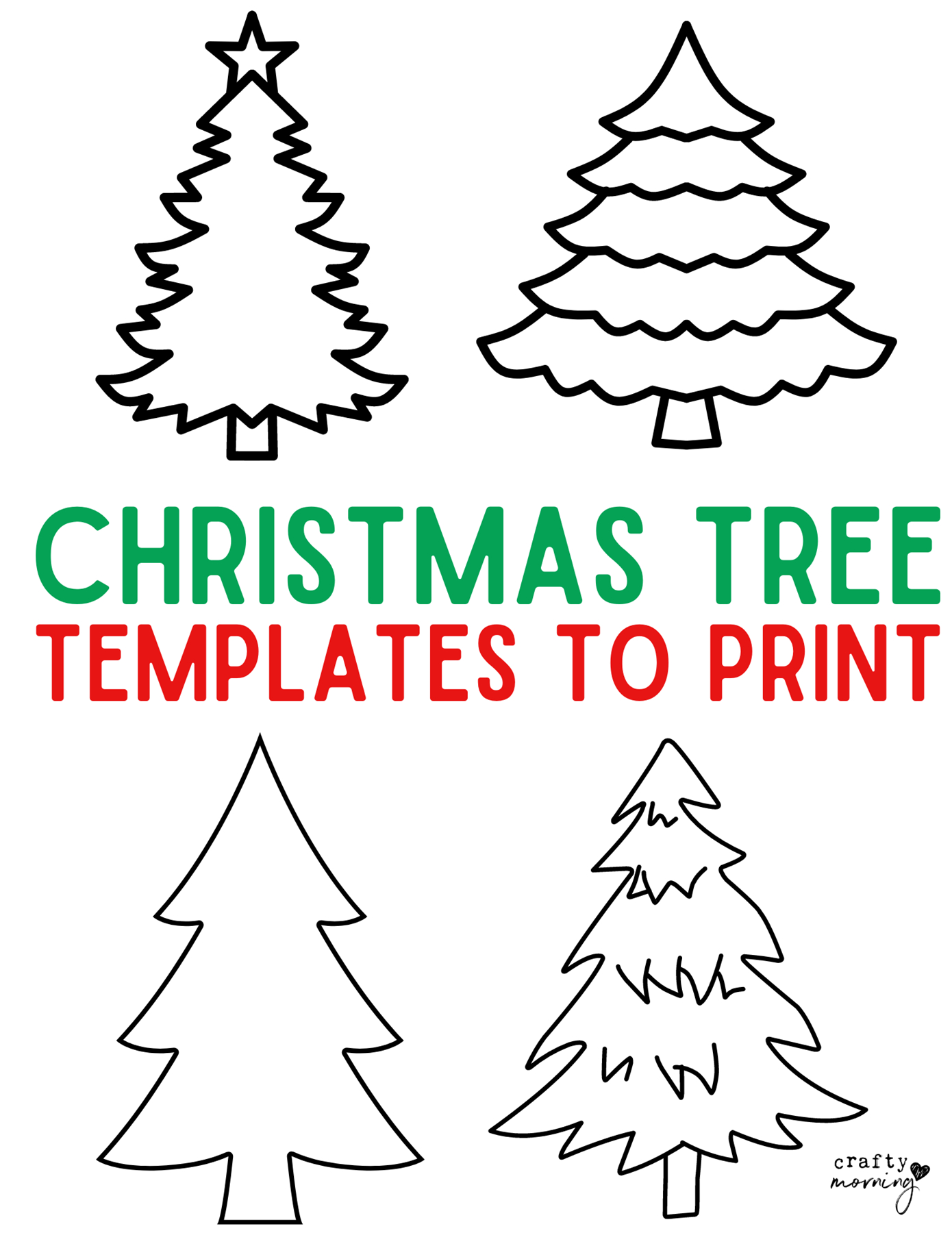 11 Free Christmas Tree Templates - Crafty Morning with Christmas Tree Printable Template Free