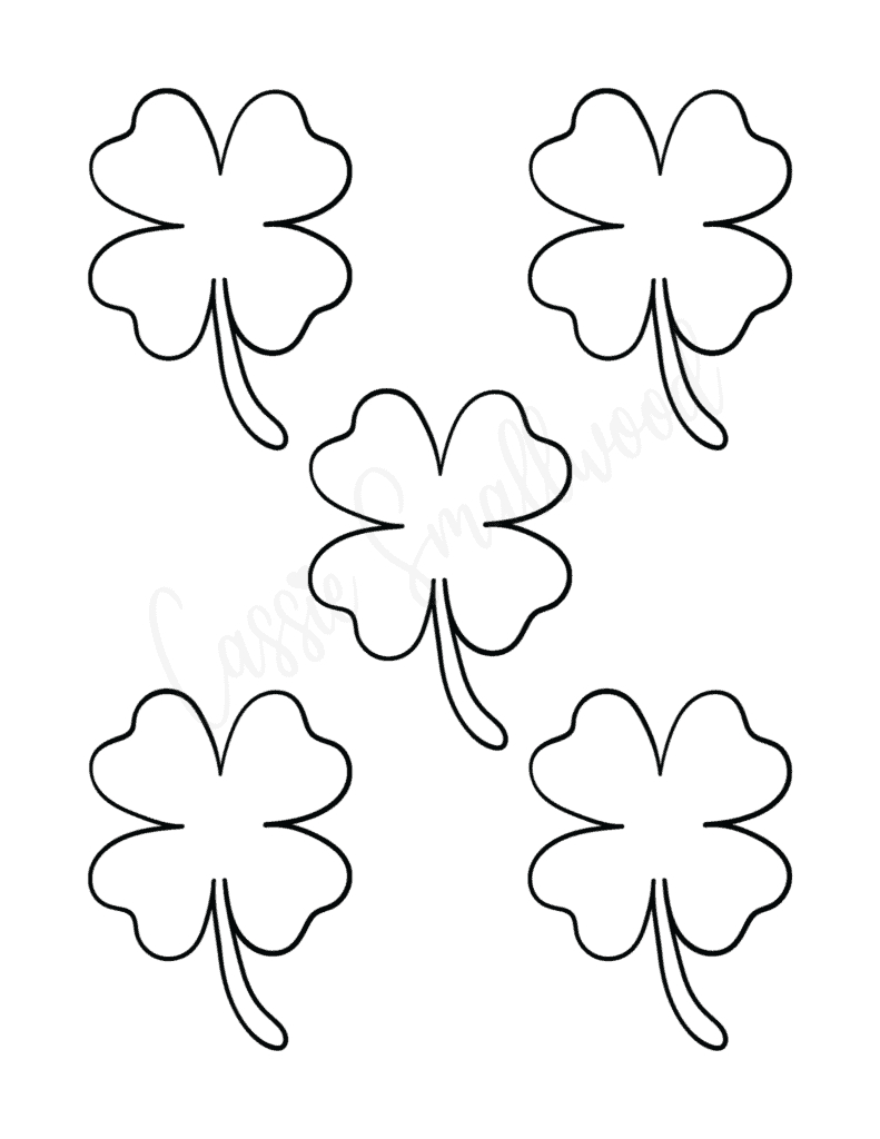 12 Cute Four Leaf Clover Printable Templates (Free!) - Cassie intended for Printable 4 Leaf Clover Template