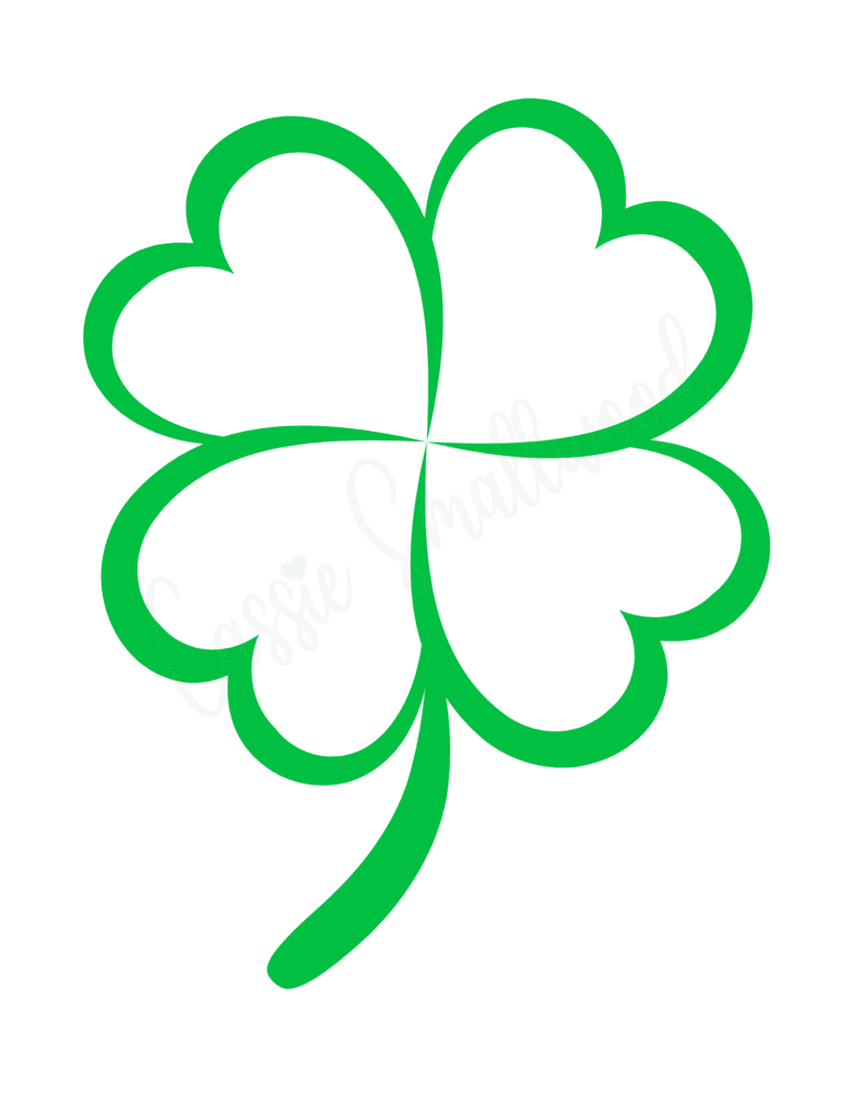 12 Cute Four Leaf Clover Printable Templates (Free!) - Cassie pertaining to Printable 4 Leaf Clover Template