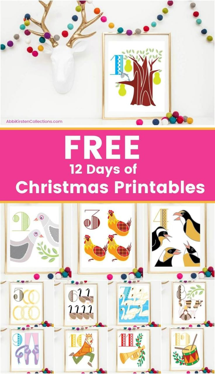 12 Days Of Christmas Printables: Free Christmas Printable Wall Art intended for Free Printable 12 Days of Christmas