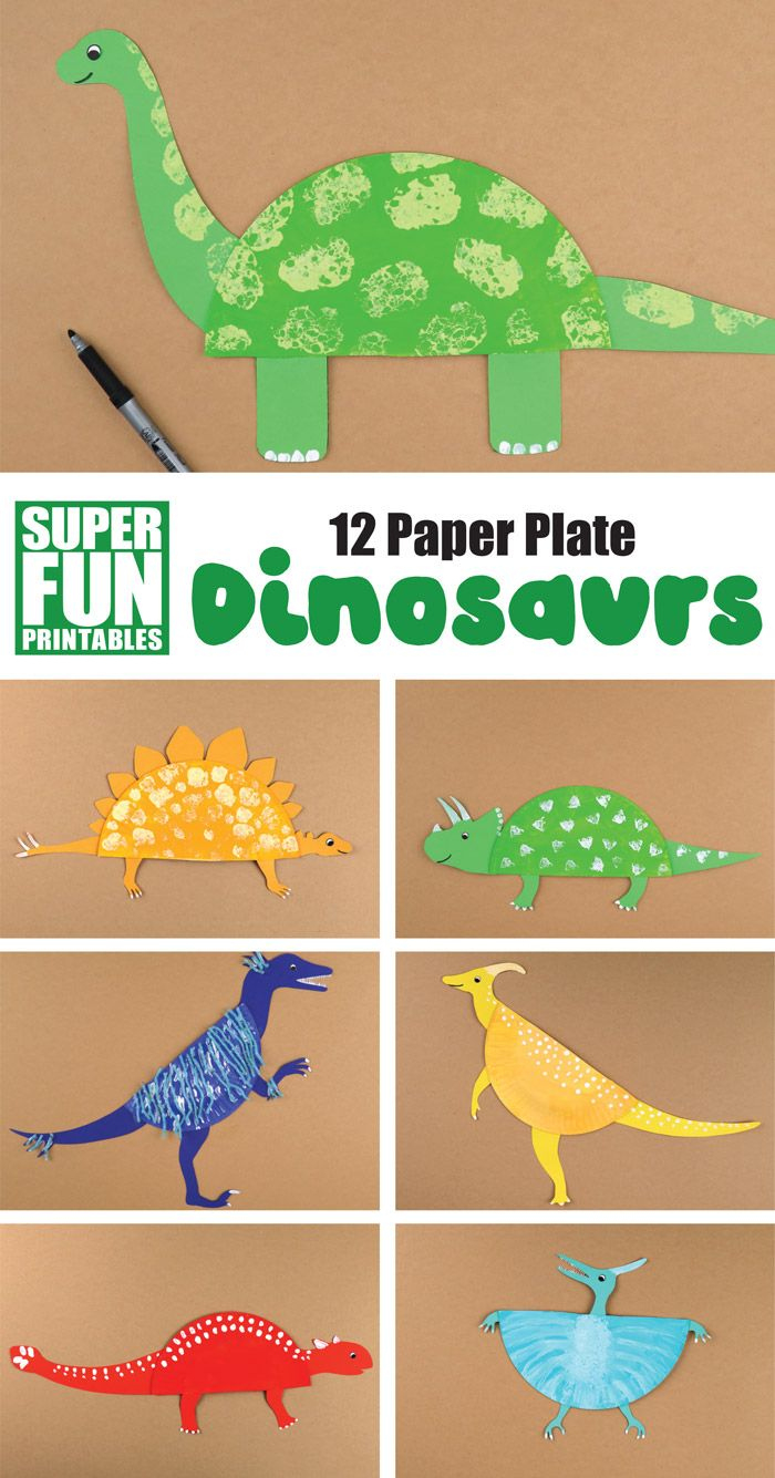 12 Paper Plate Dinosaur Crafts For Kids - The Craft Train for Printable Dinosaur Paper Plate Craft Template