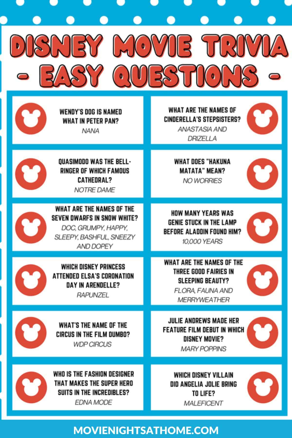 129 Disney Movie Trivia Questions And Answers Printable for Movie Trivia Questions And Answers Printable