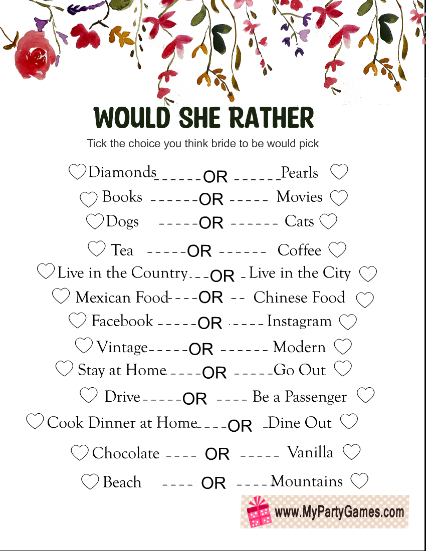 15 Free Printable Wildflower Bridal Shower Games Bundle for Bridal Shower Games Printable Free