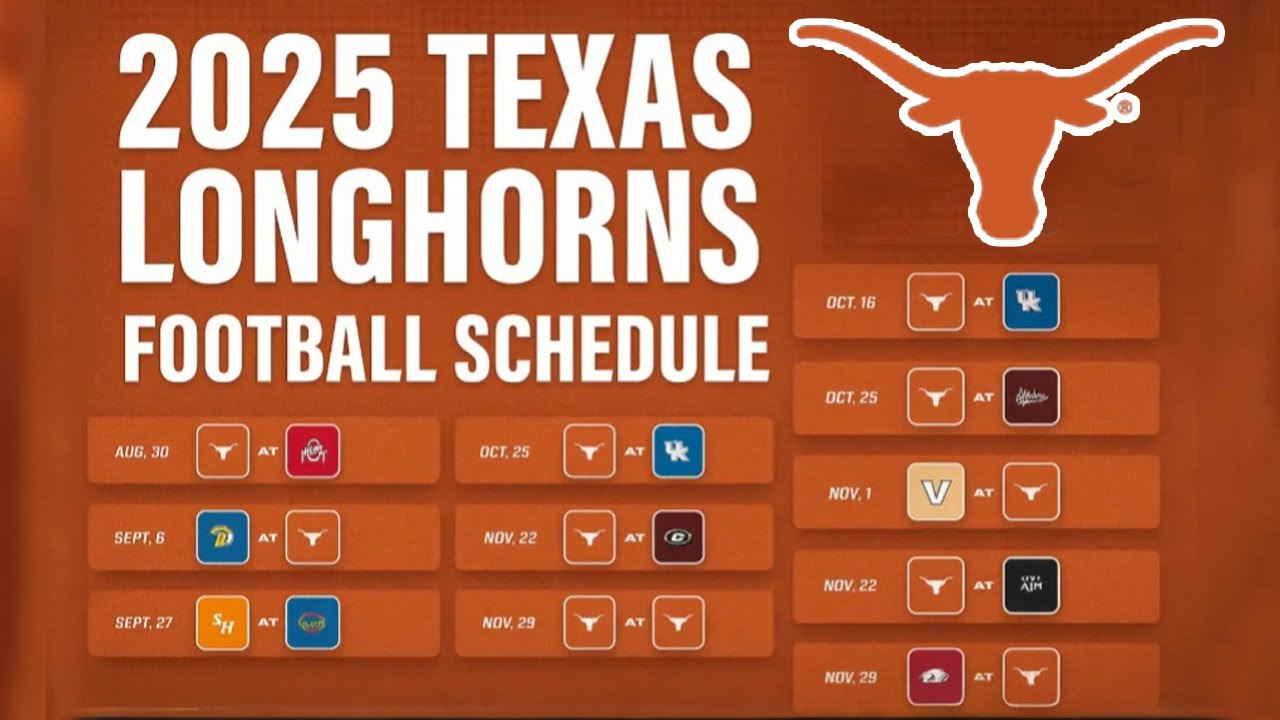 2025 Texas Longhorns Football Schedule | Full Season Game Dates & Matchups pertaining to Texas Longhorns Printable Football Schedule