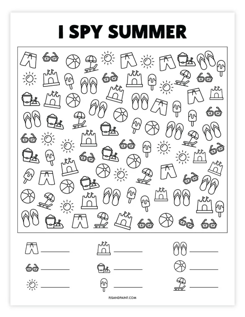 28 Free Printable I Spy Games - Pjs And Paint intended for Free Printable Games For Kids