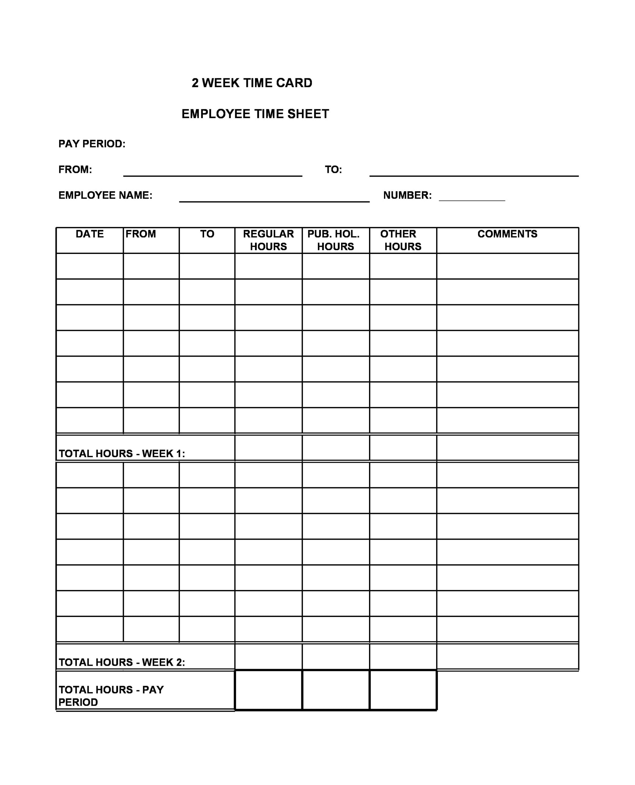 30 Free Time Card Templates [Weekly, Daily] - Templatearchive pertaining to Time Card Templates Free Printable