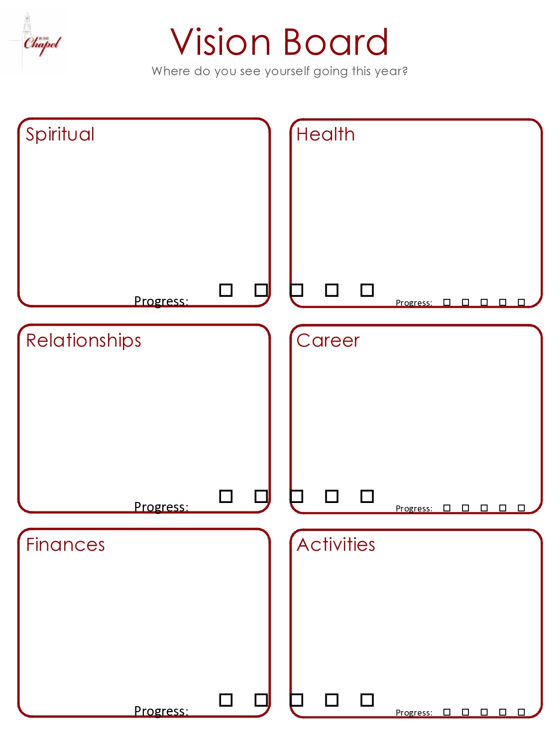 38 Useful Vision Board Templates (Goals & Dreams) inside Printable Vision Board Template