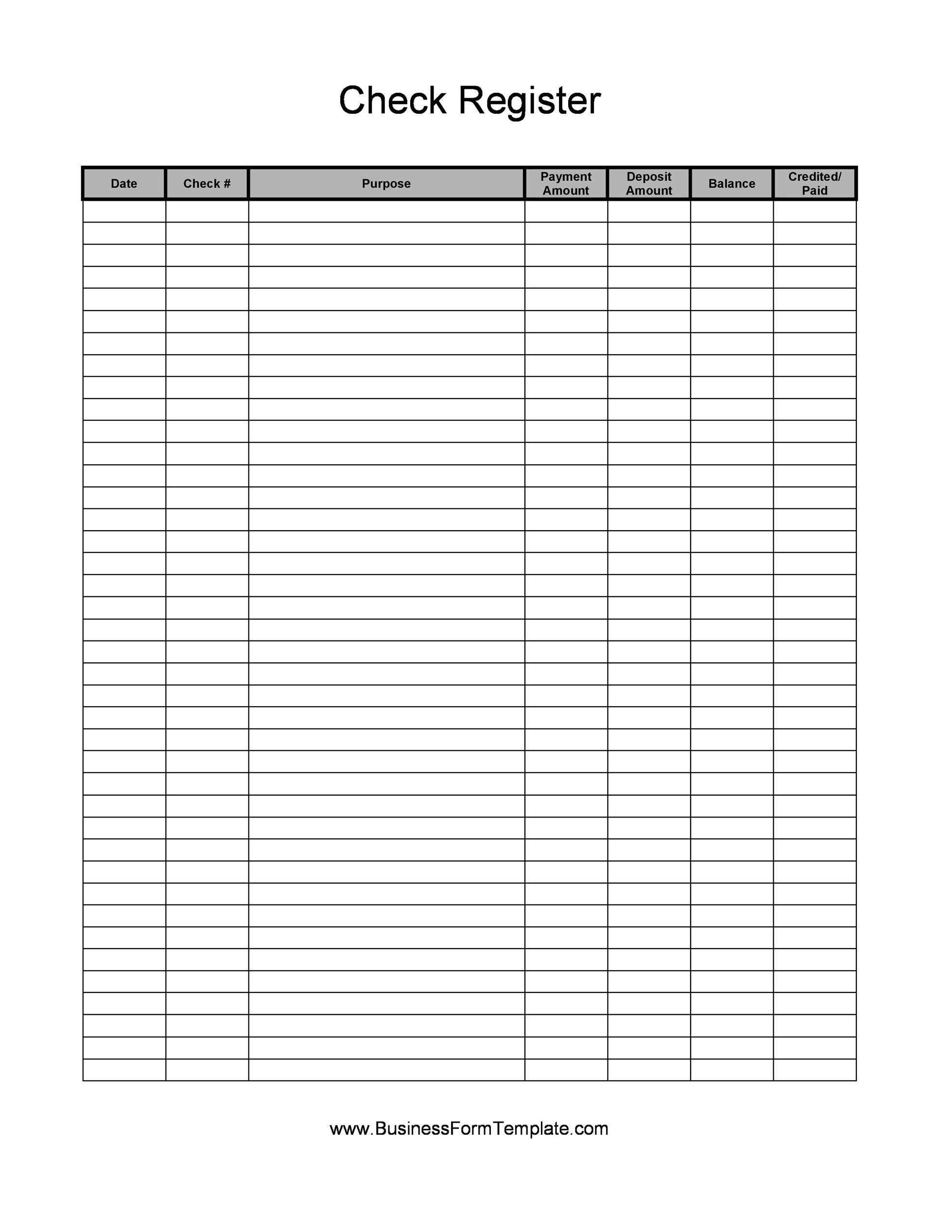 39 Checkbook Register Templates [100% Free, Printable] ᐅ Templatelab pertaining to Check Register Template Free Printable