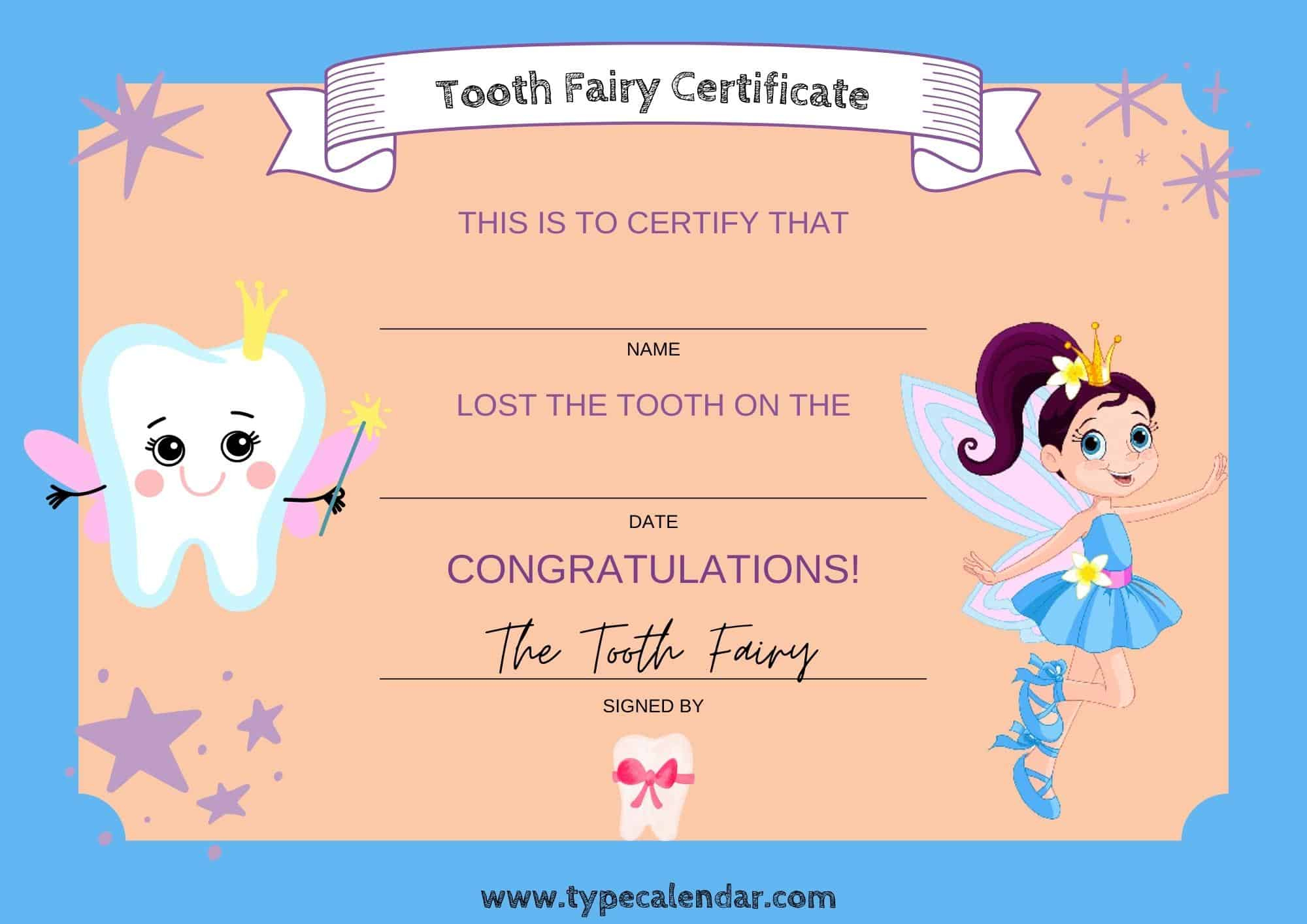 39+ Free Printable Tooth Fairy Certificate Templates [Pdf] with regard to Tooth Fairy Certificate Free Printable