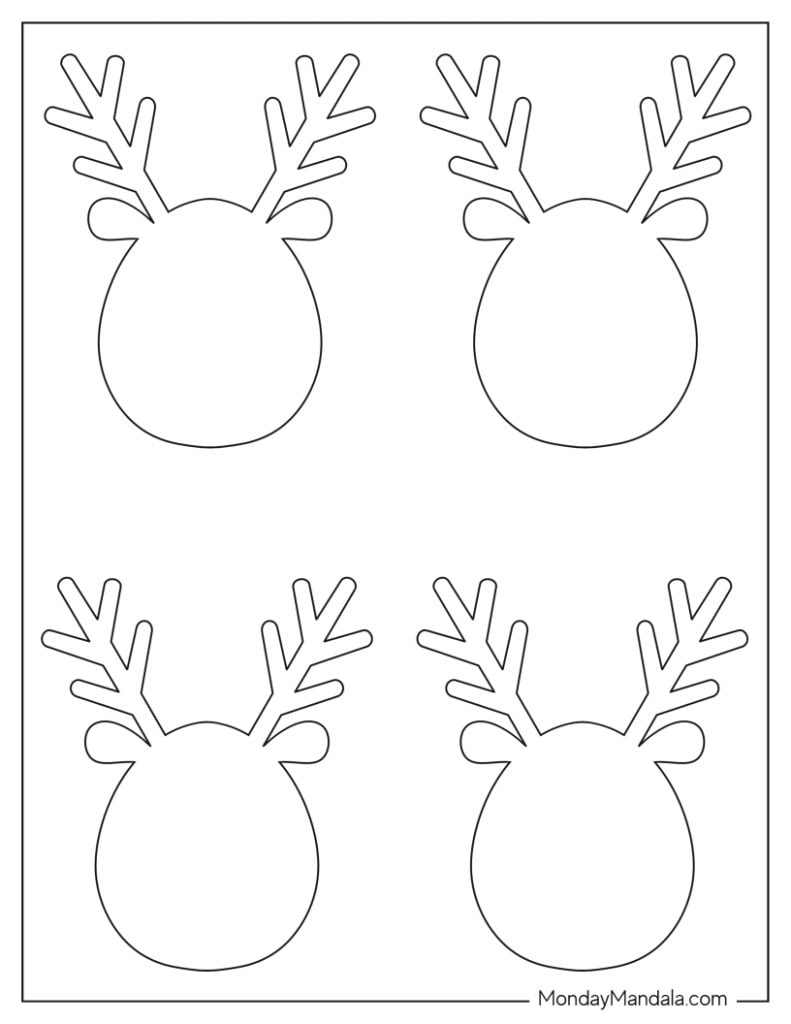 42 Reindeer Templates (Free Pdf Printables) throughout Free Printable Reindeer Face Template