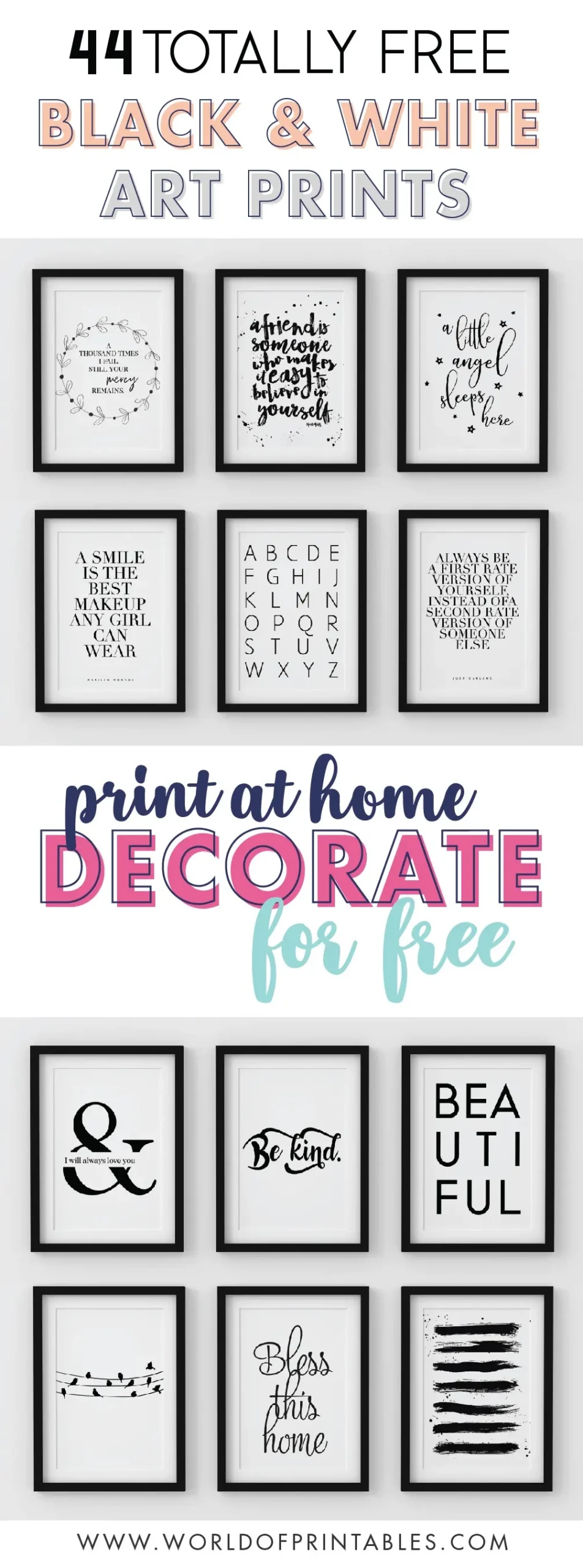 44 Free Modern Black And White Wall Art Printables - World Of throughout Free Printable Black and White Images