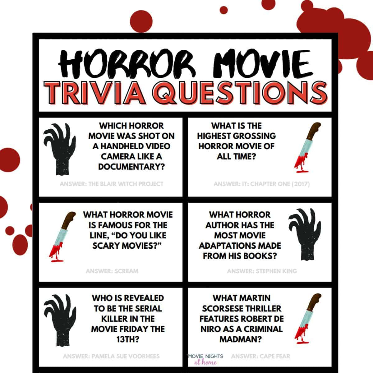 47 Fun Horror Movie Trivia Questions And Answers Printable intended for Movie Trivia Questions and Answers Printable