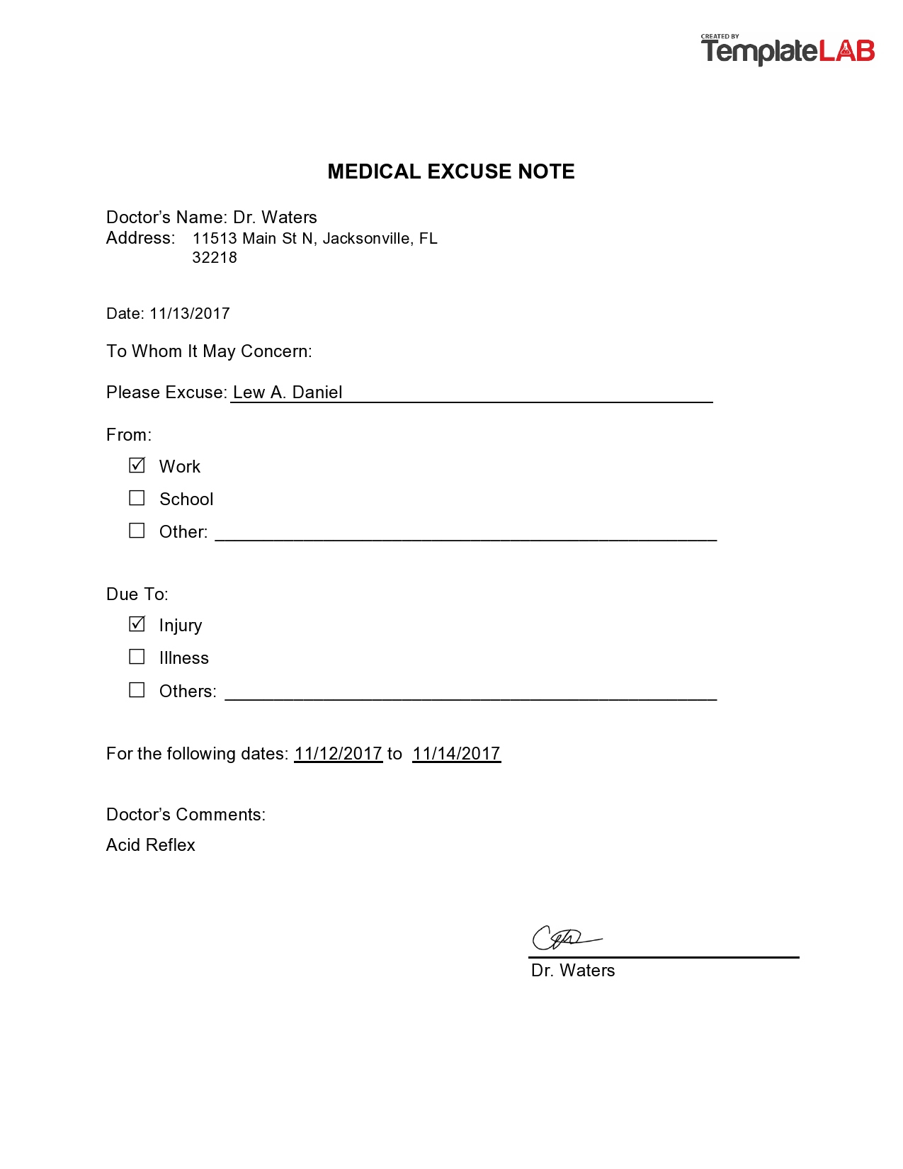 50+ Free Doctor Note Templates [For Work Or School] for Printable Real Doctors Note For Work