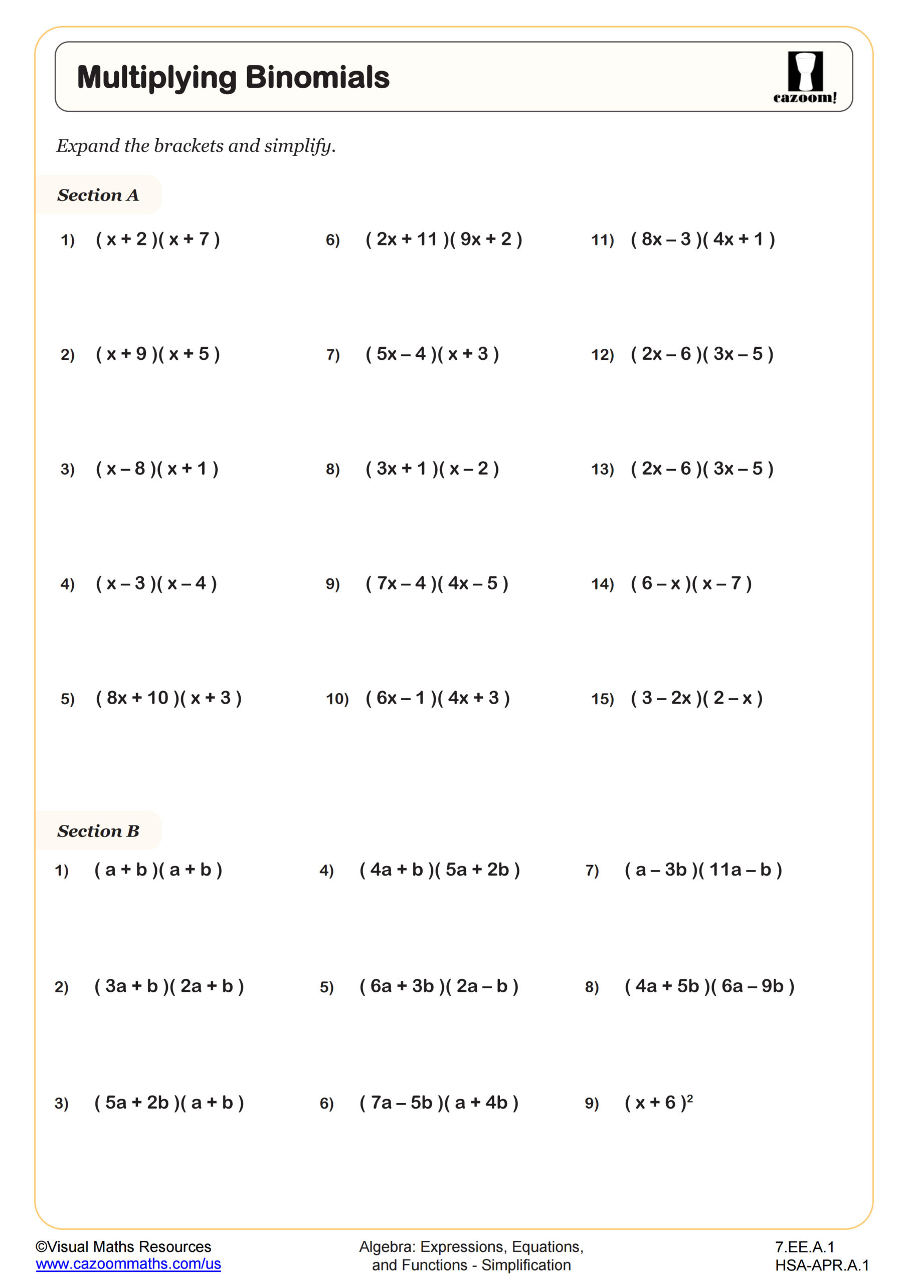 7Th Grade Math Worksheets Pdf | Printable Worksheets | Cazoom Math with Math Worksheets For 7th Graders Printable