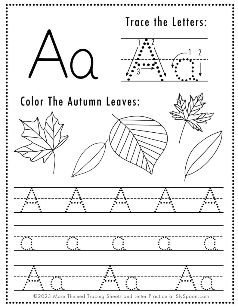 Abc Tracing Worksheets - Sly Spoon in Printable Letter A Tracing Worksheets