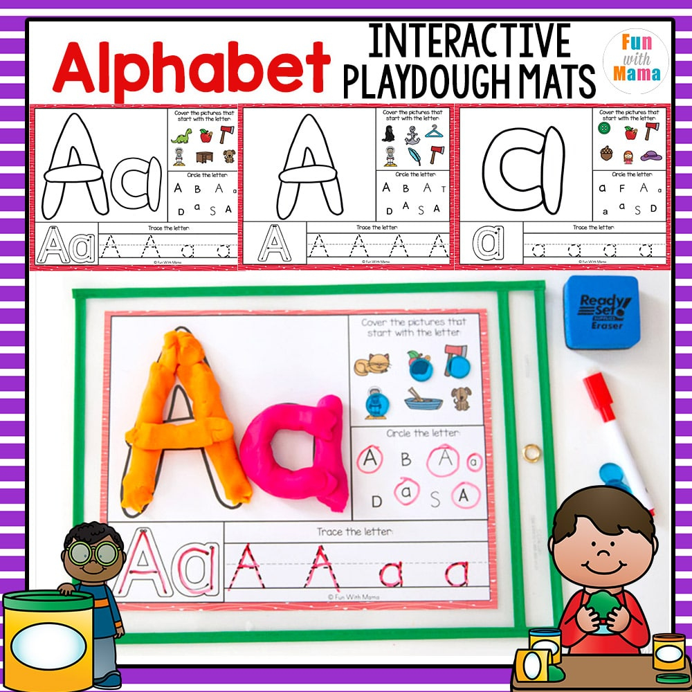 Alphabet Playdough Mats - Interactive - Fun With Mama within Playdough Letter Mats Free Printable