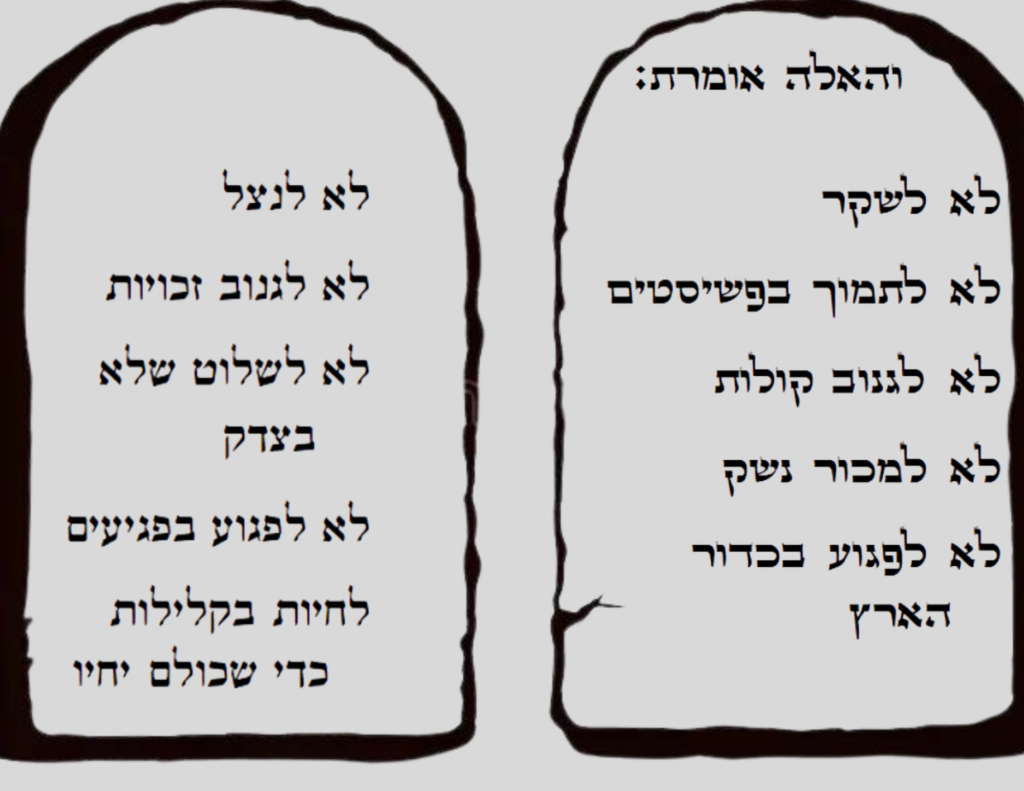 Alternate 10 Commandment Posters For Schools And Other Settings regarding Printable 10 Commandments in Hebrew