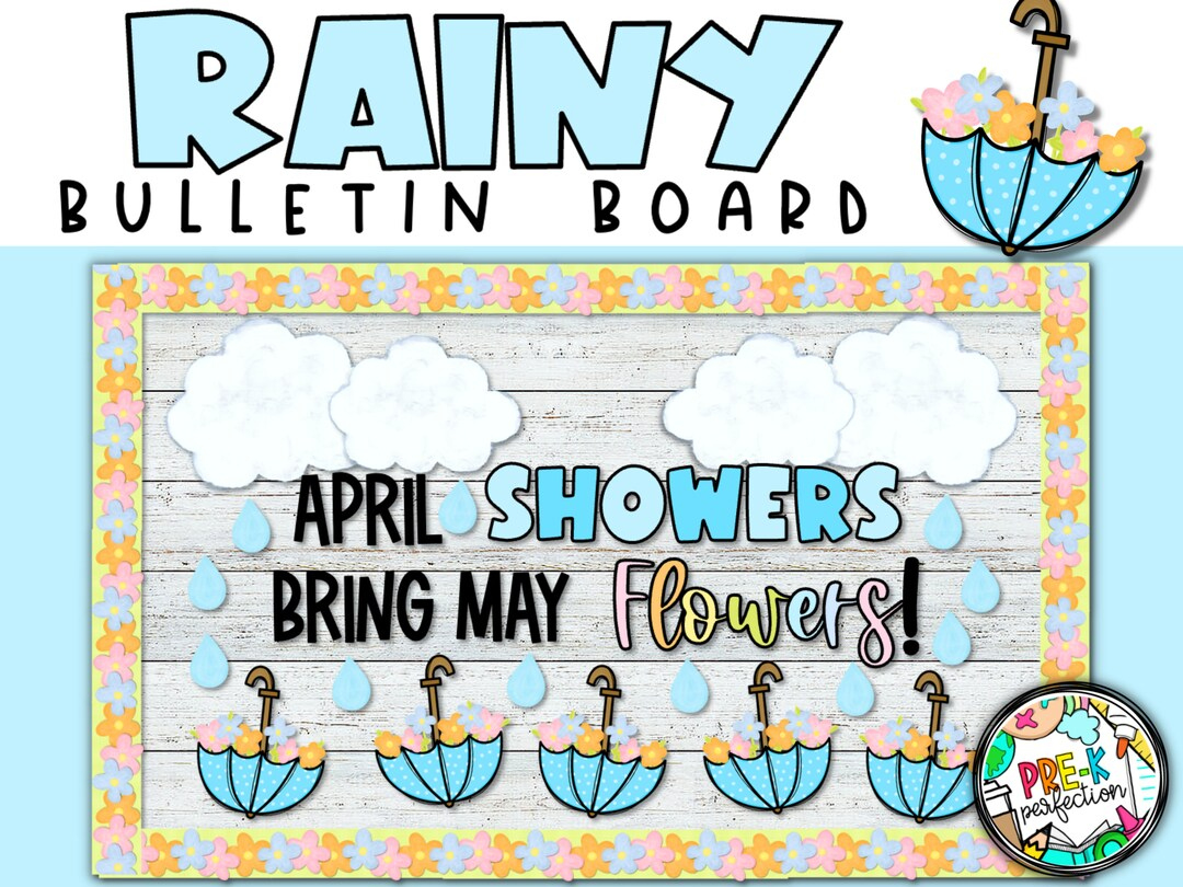 April Showers Bulletin Board Kit: Spring Classroom Decor (Digital pertaining to April Showers Bulletin Board Printable Free