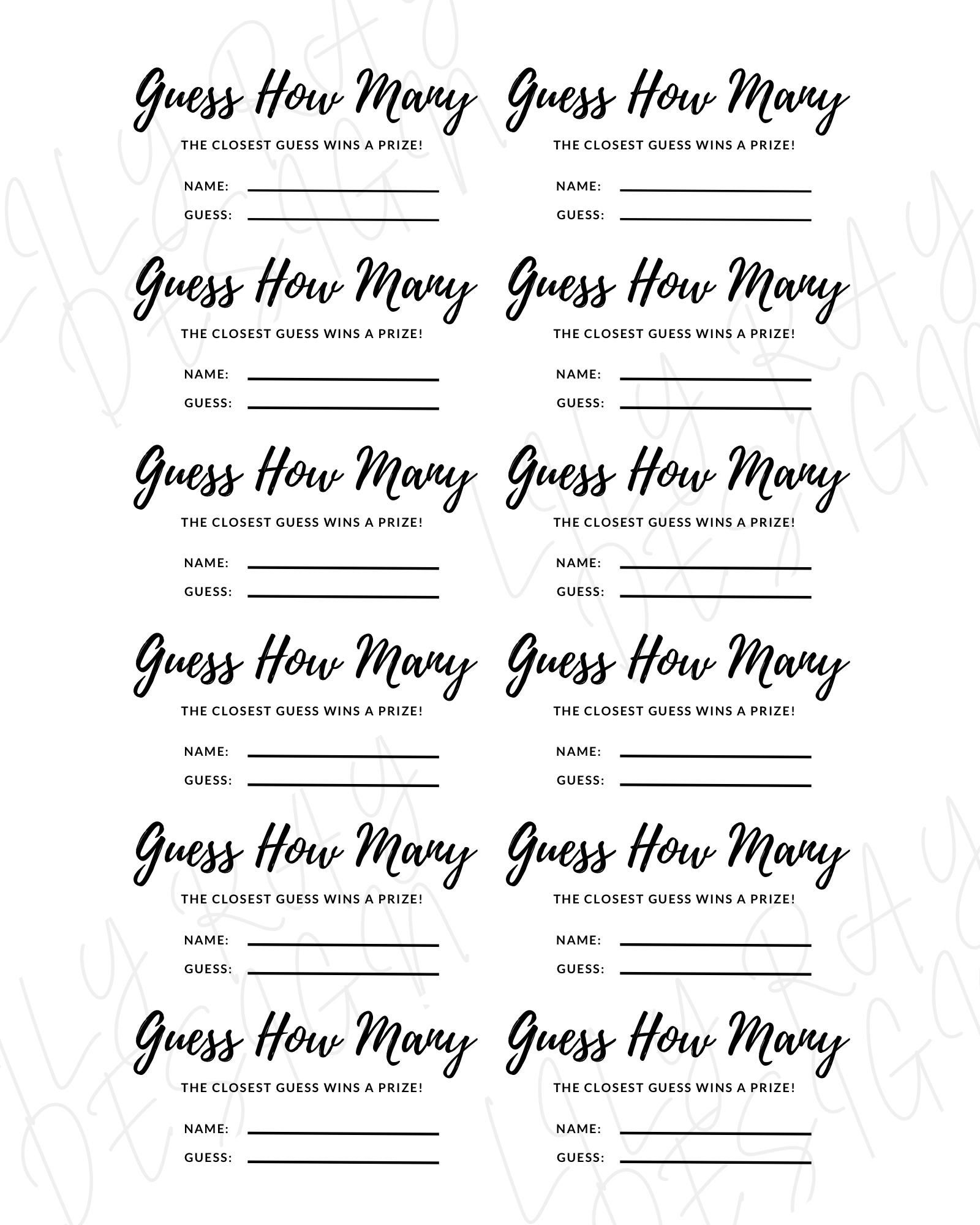 Baby Shower Guess How Many In A Jar Free Printable - Shop On Pinterest for Guess How Many Printable Template Free