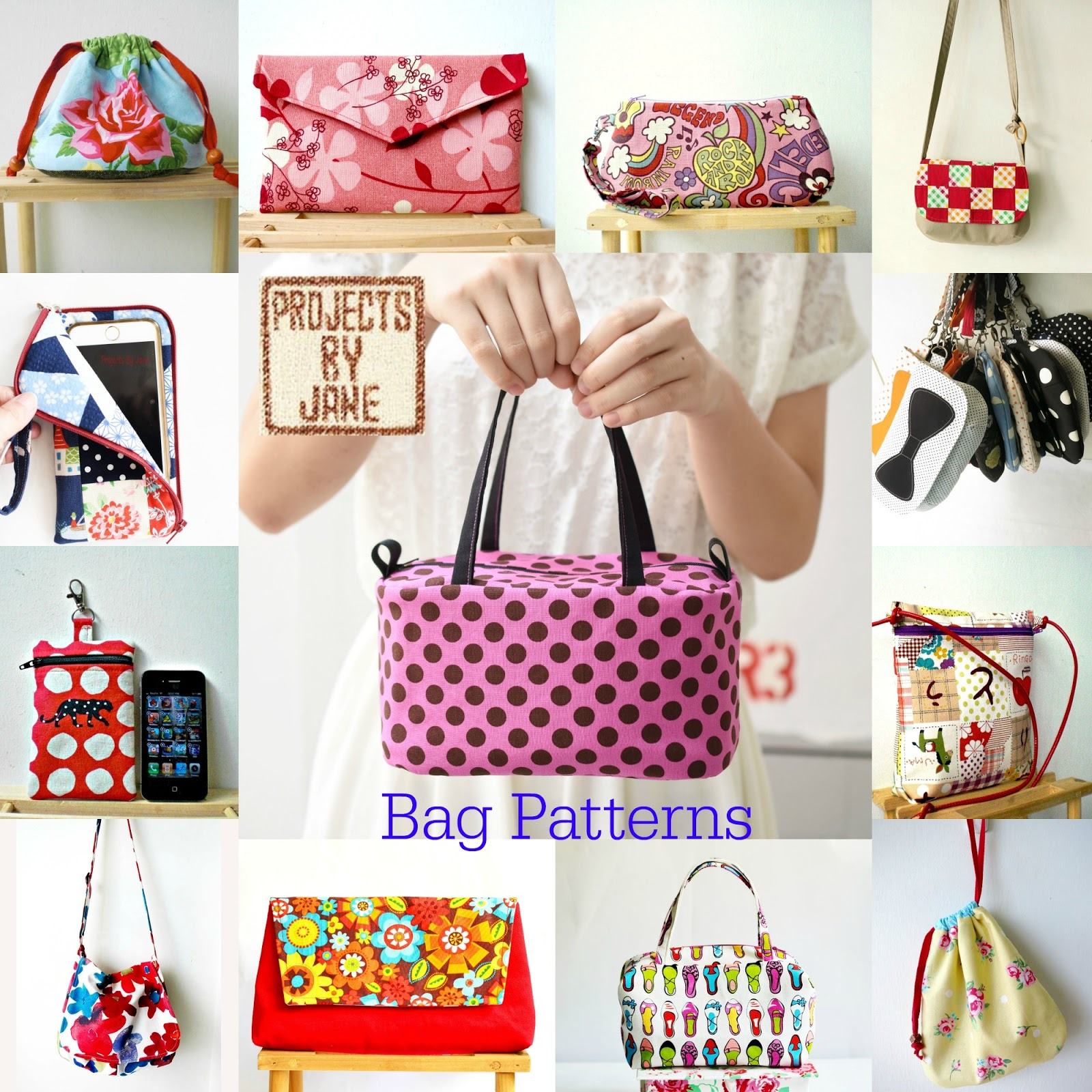 Bag Patterns - Pdf Sewing Patterns - Projectsbyjane regarding Pdf Handbag Patterns Free Printable