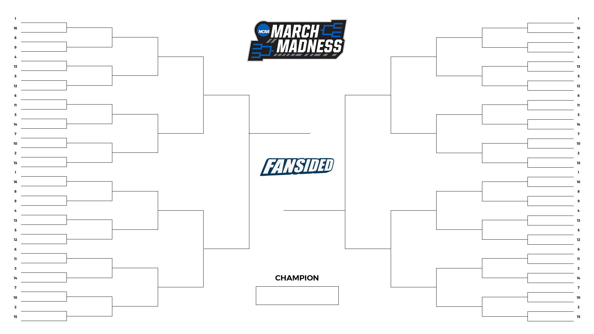 Blank March Madness Bracket: Printable 2023 Ncaa Tournament Bracket regarding March Madness Bracket Printable Blank