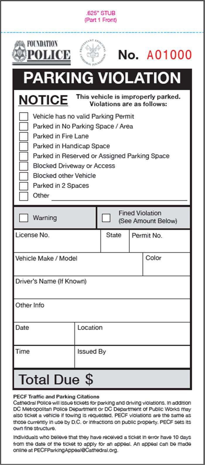 Blank Parking Ticket Template pertaining to Printable Parking Ticket Template Word