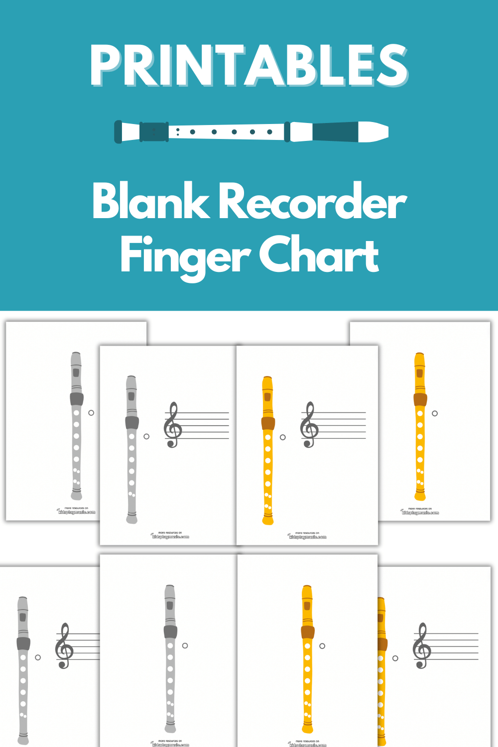 Blank Recorder Fingering Chart - Kidsplaymusic regarding Free Printable Recorder Finger Chart