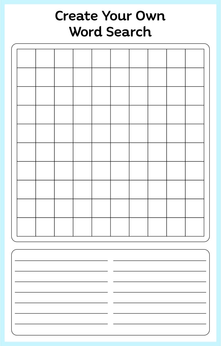Blank Word Search Puzzles - 16 Free Pdf Printables | Printablee within Make A Word Find Free Printable