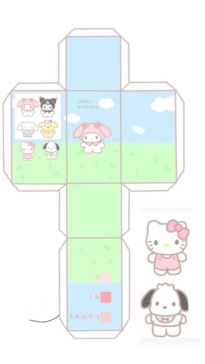 Bling Bag Santio 3D | Manualidades Sencillas Divertidas regarding Printable Sanrio Blind Bag Template