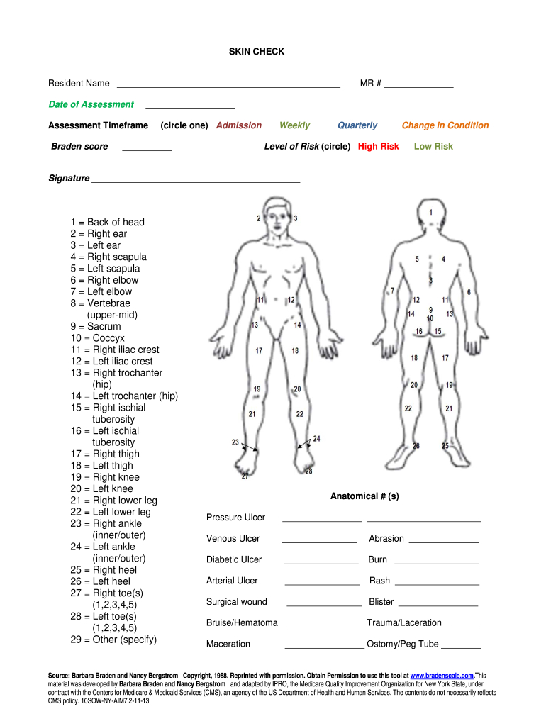 Body Check Form - Fill Online, Printable, Fillable, Blank | Pdffiller throughout Free Printable Skin Assessment Forms
