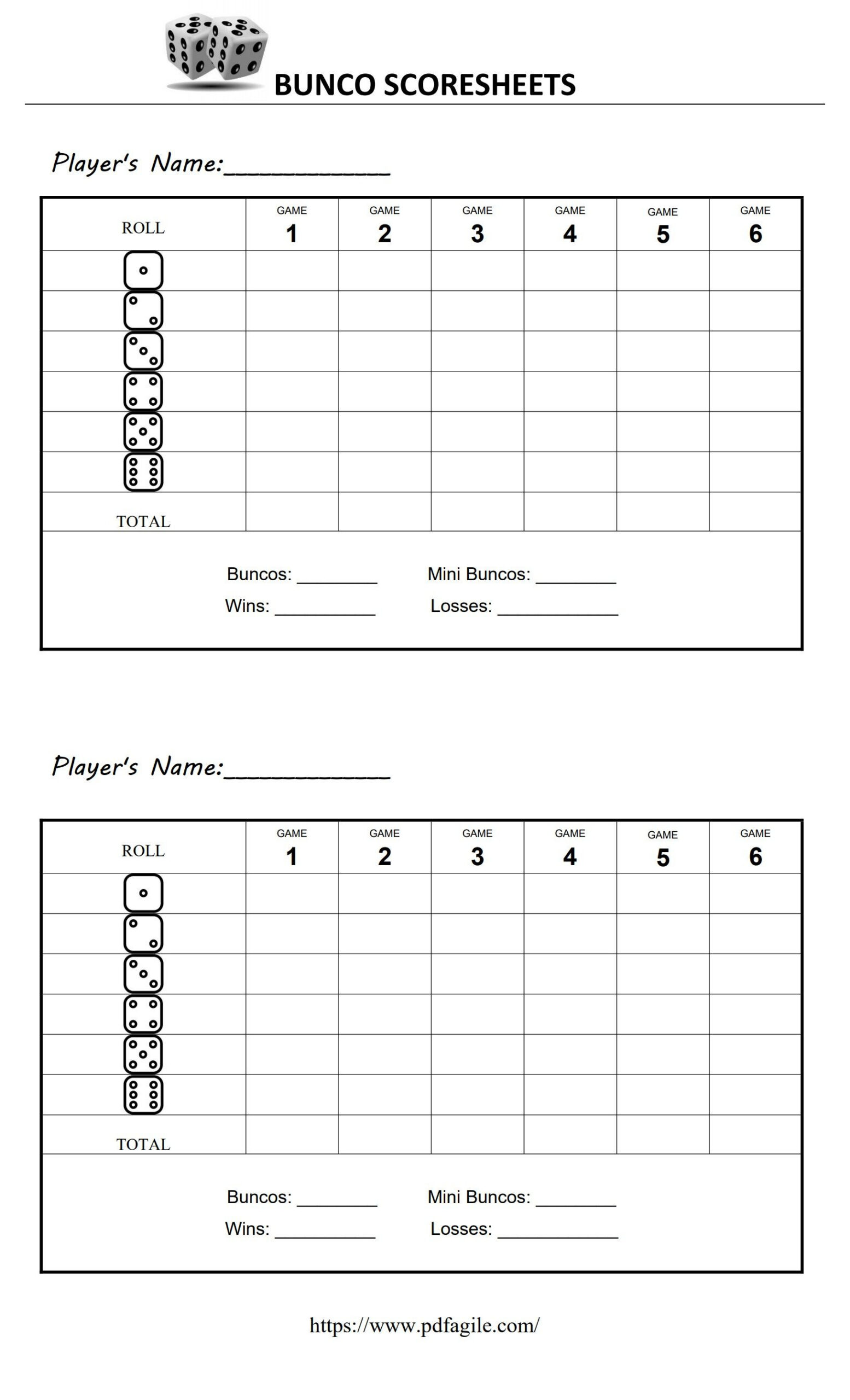 Bunco Scoresheet Template | Pdf Agile intended for Bunco Score Sheets Free Printable