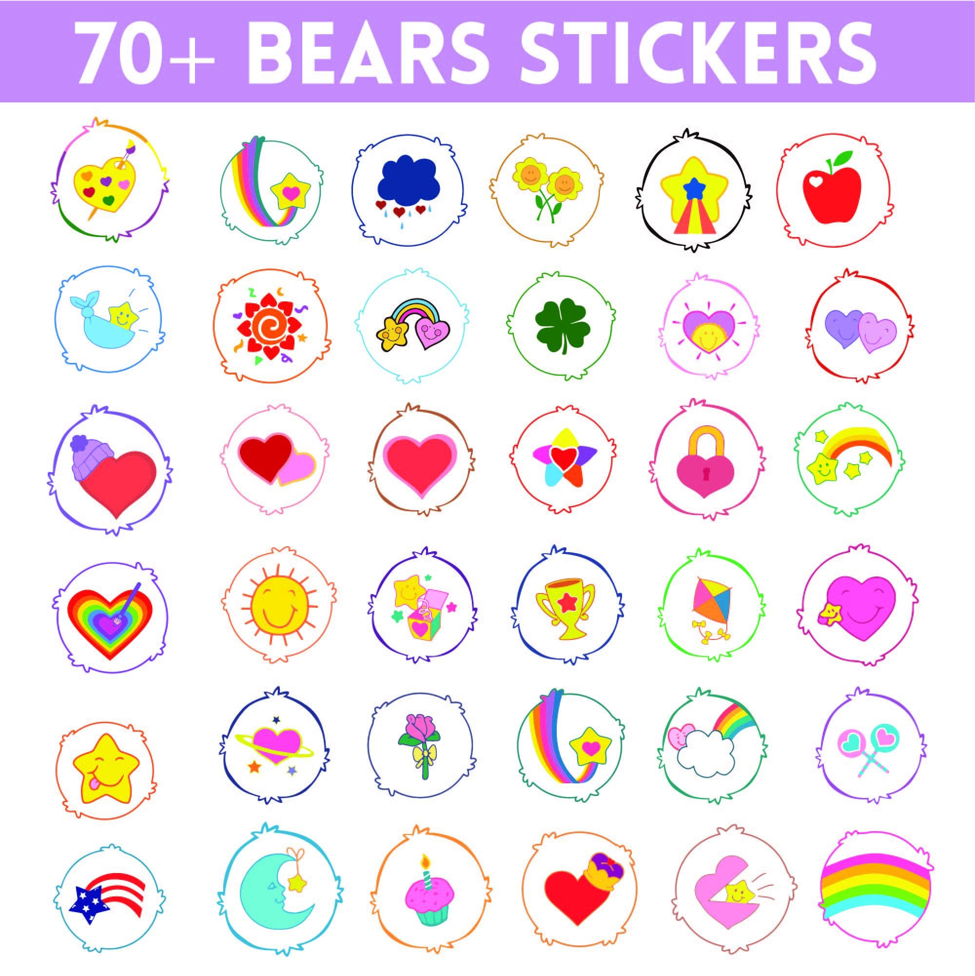Care Bear Belly Badge - Etsy.de throughout Care Bear Printable Belly Badges