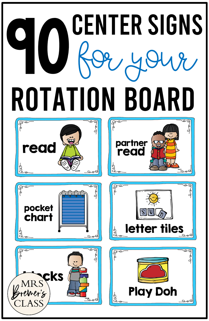 Center Rotation Board Labels And Signs | Mrs. Bremer'S Class pertaining to Free Center Rotation Chart Printable