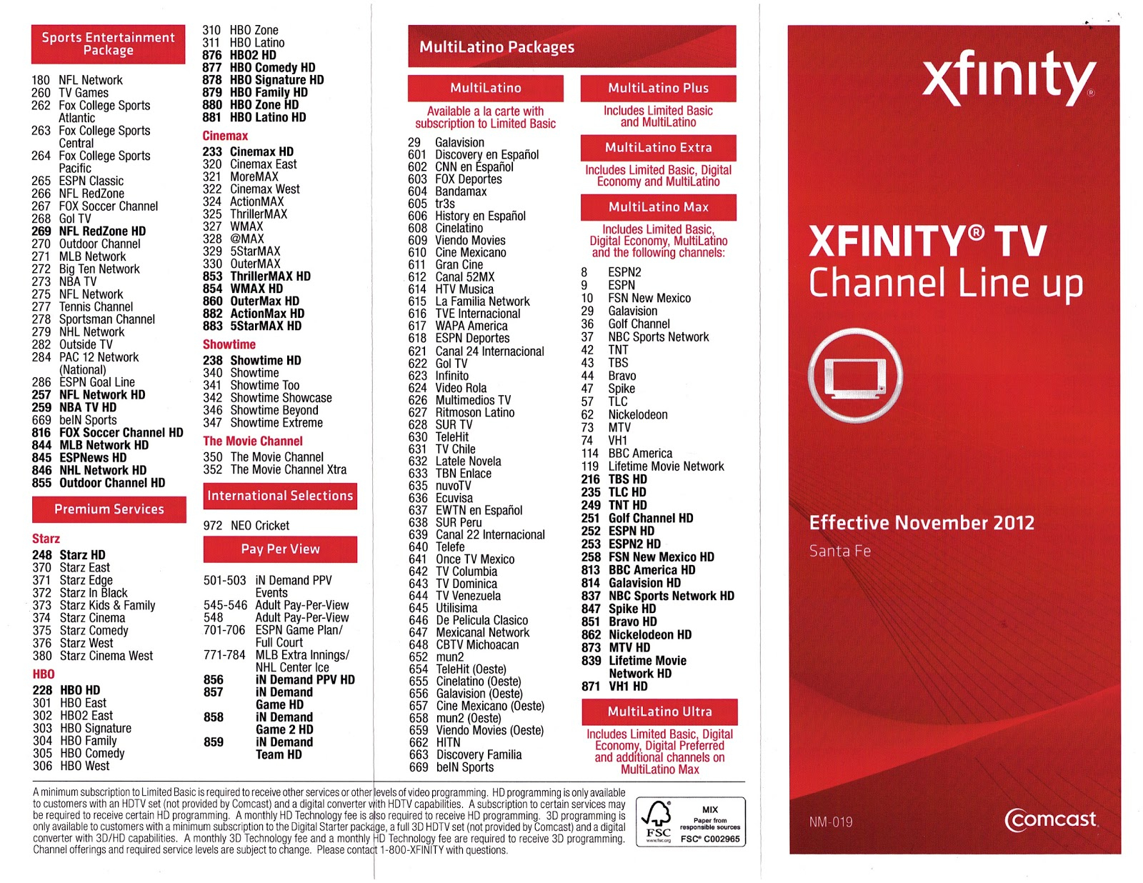 Channel Guide Basic Cable Xfinity Cost Channel Lineup Xfinity Flex pertaining to Xfinity Channel Lineup Printable