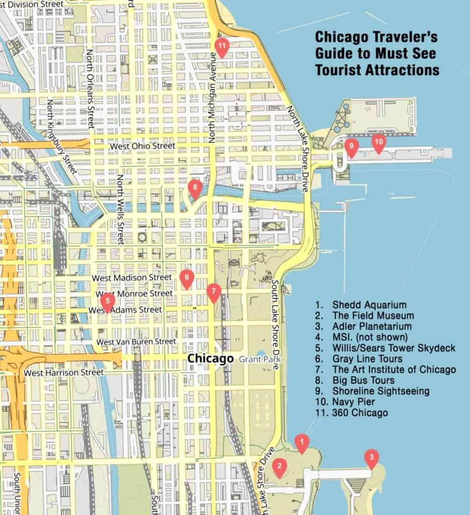 Chicago Maps Chicago Traveler intended for Chicago City Map Downtown Printable