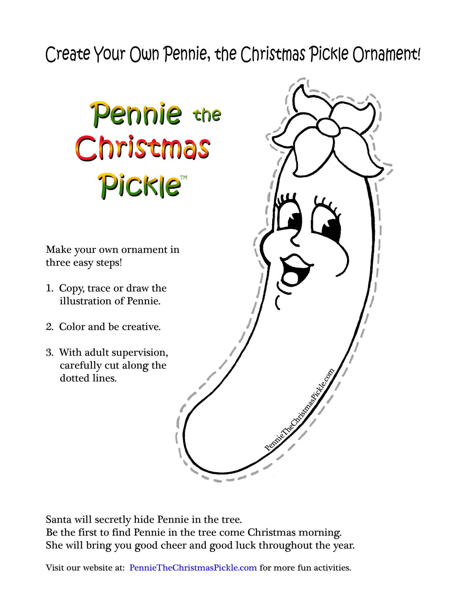 Christmas Pickle Printable throughout Free Printable Christmas Pickle Poem Printable