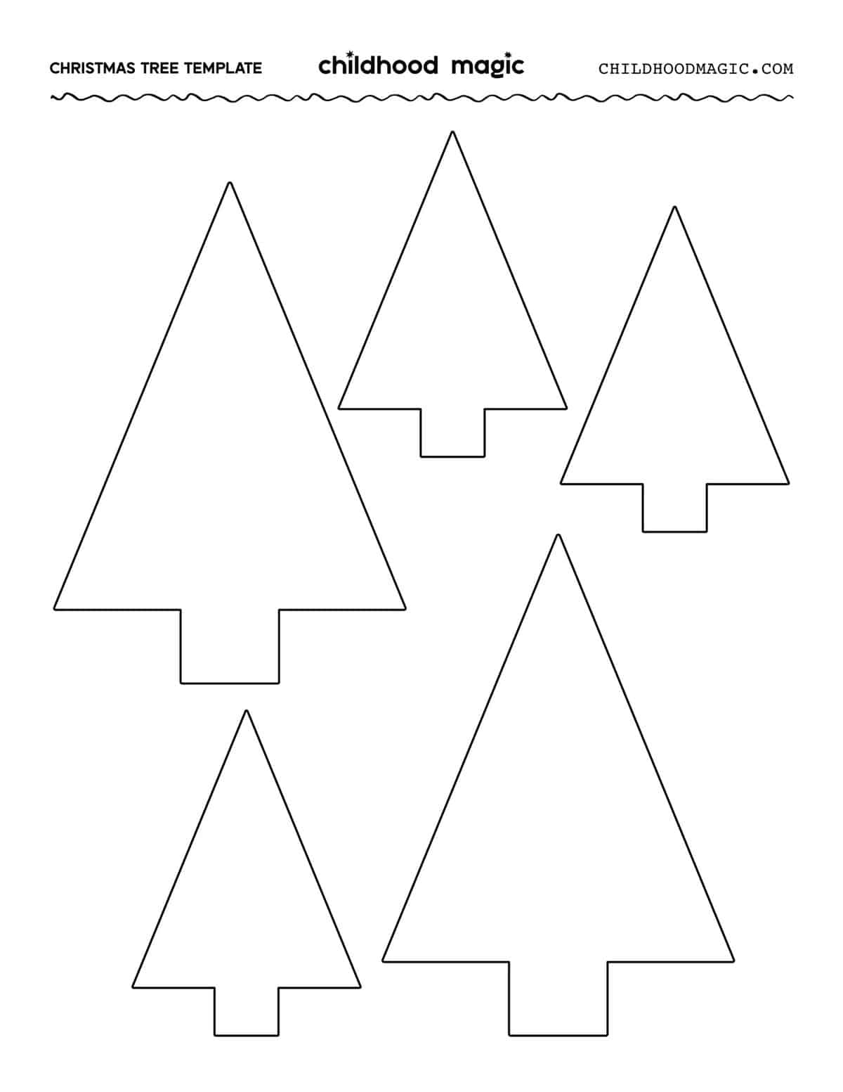 Christmas Tree Outline - Childhood Magic intended for Christmas Tree Printable Template Free