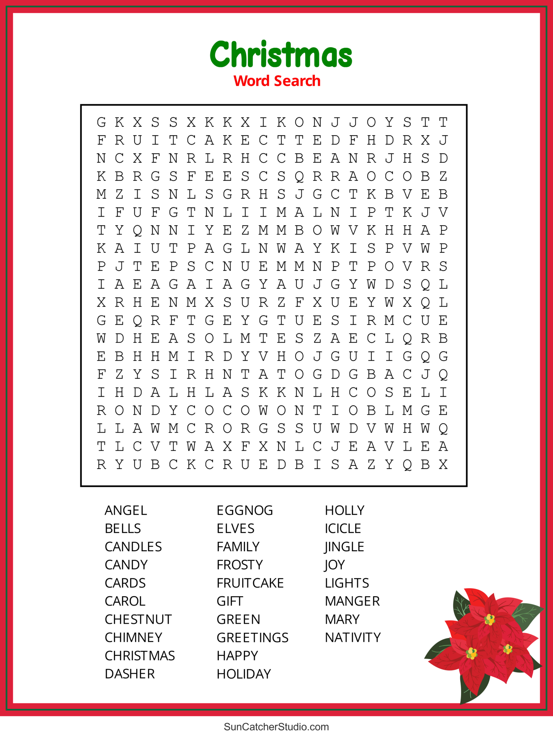 Christmas Word Search (Free Printable Pdf Puzzles) – Free throughout Christmas Word Search Printable Hard