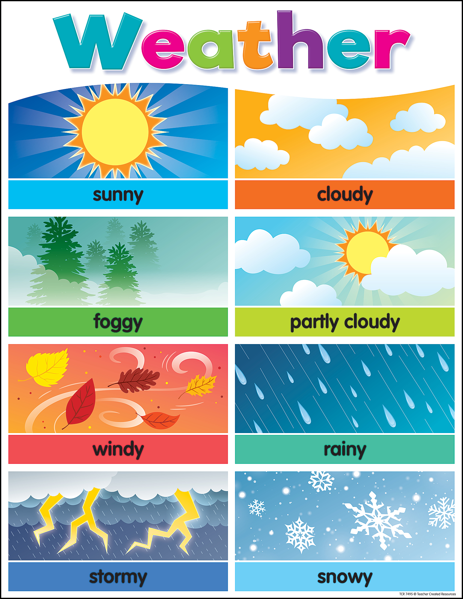 Colorful Weather Chart inside Weather Chart Printables For Preschool