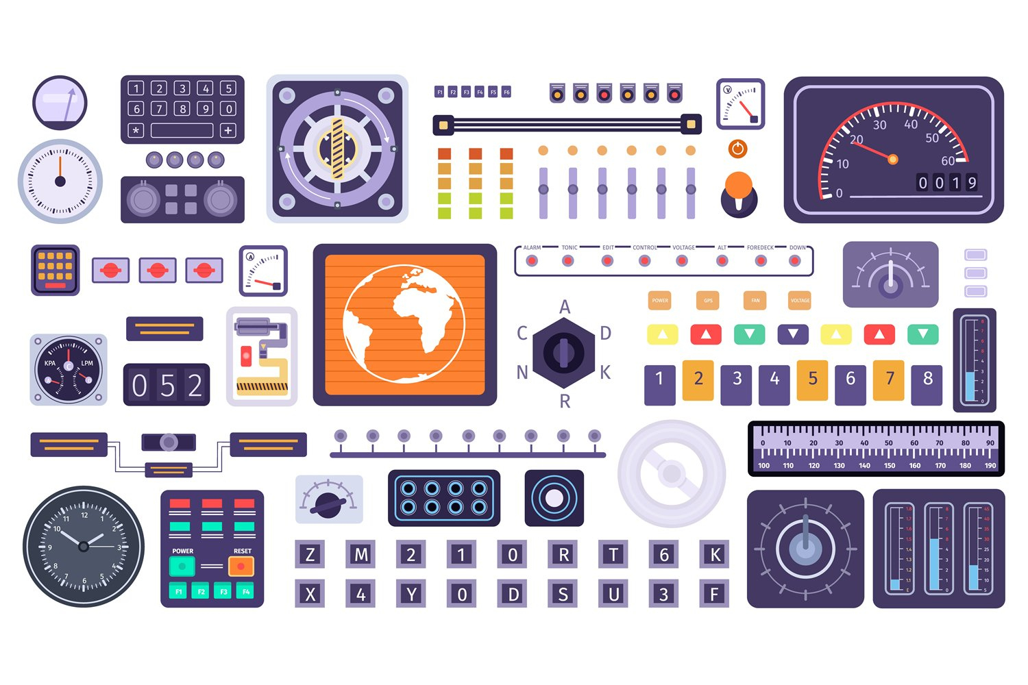 Control Panel Elements, Spaceship Switches, Buttons, Dials A inside Free Printable Spaceship Control Panel