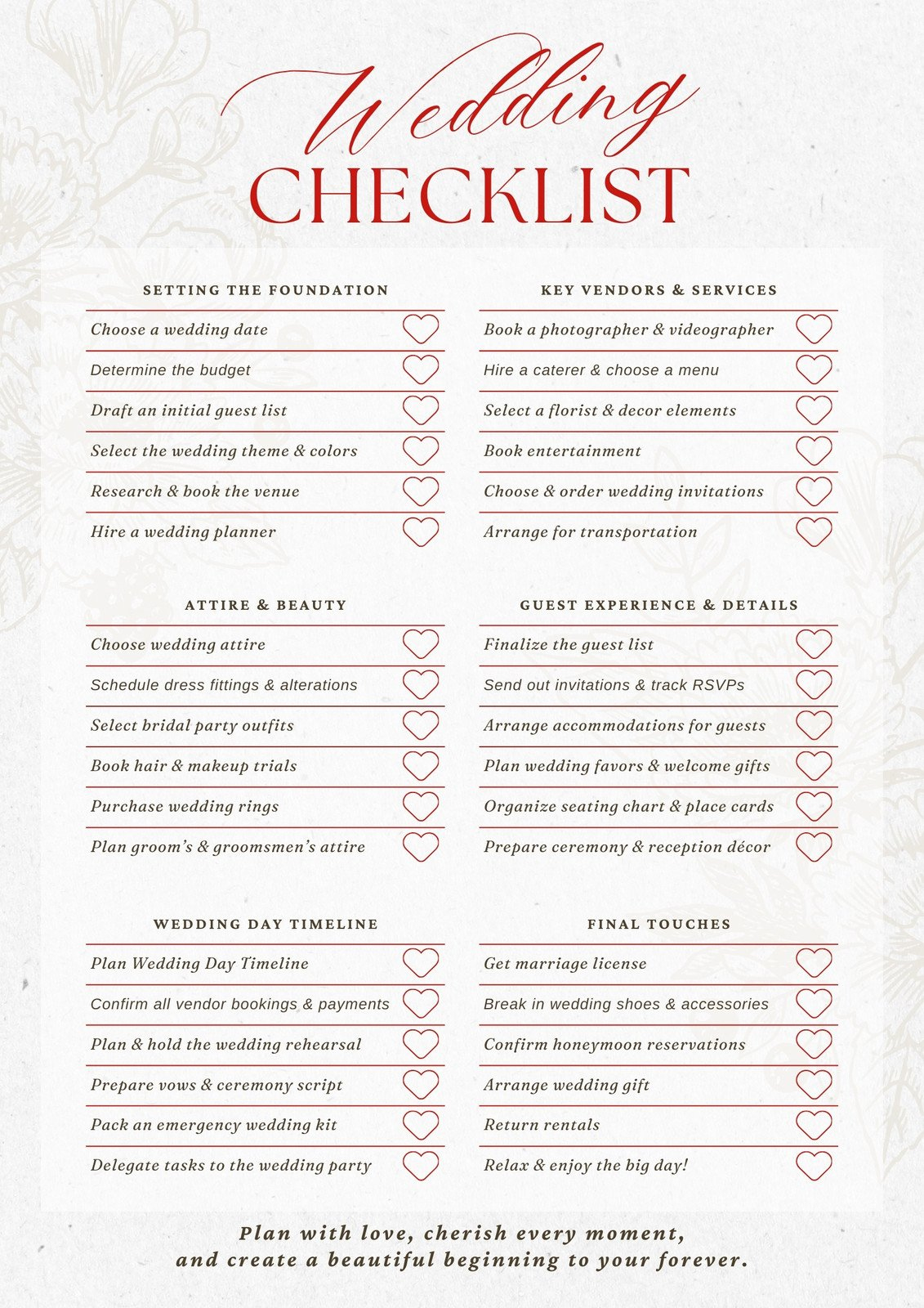 Customize 200+ Wedding Checklists Templates Online - Canva with regard to Free Printable Wedding Planning Checklist