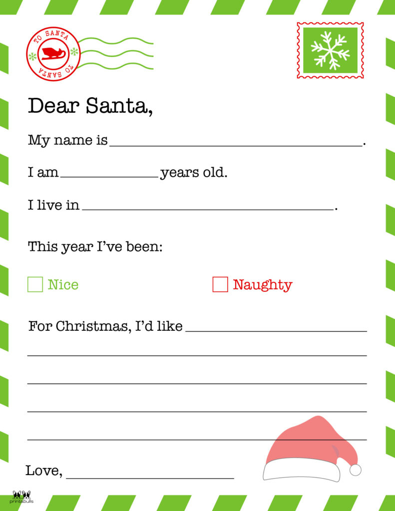Dear Santa Letter Printables - Free | Printabulls throughout Free Santa Letter Template Printable