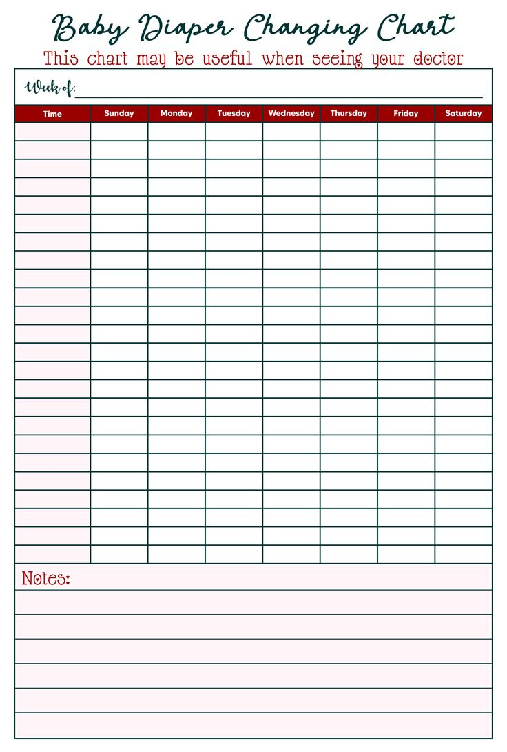 Diaper-Changing Log - 12 Free Pdf Printables | Printablee within Daycare Printable Diaper Change Log