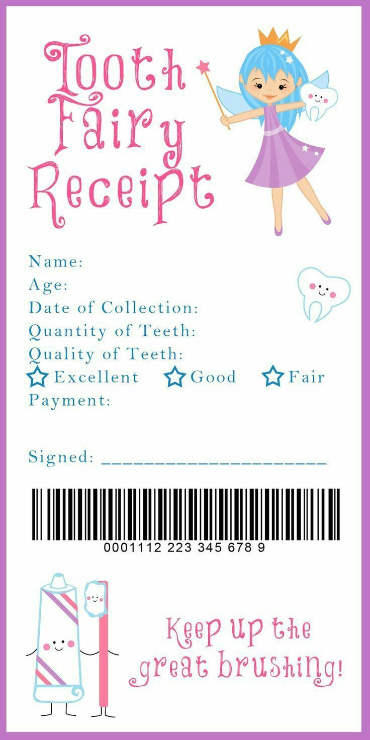 Discover 8 Tooth Fairy Receipt Ideas | How To Create A Tooth Fairy intended for Free Printable Printable Tooth Fairy Receipt