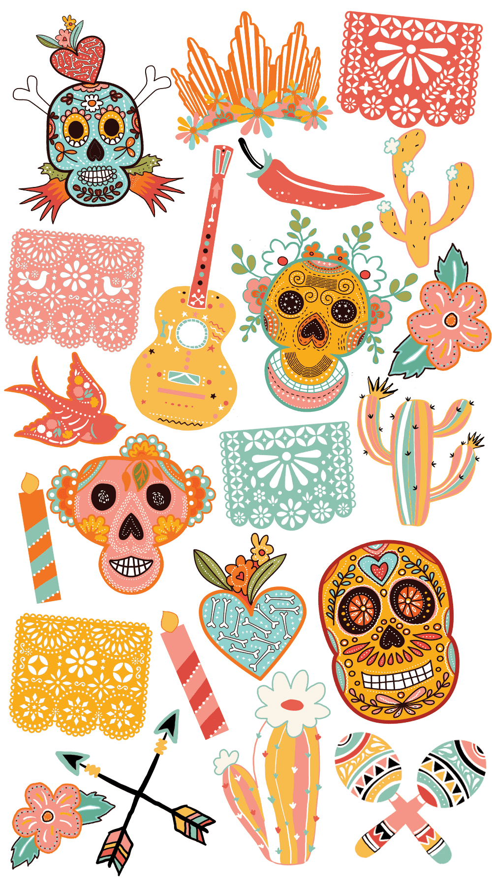 Diy Day Of The Dead Mexican Photo Booth Props Dia De Los Muertos within Dia De Los Muertos Printable Decorations
